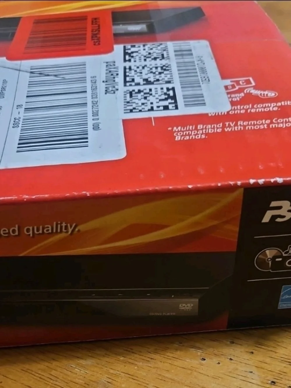 Sony Black DVD Player DVP-SR210P with Orange Retail Box